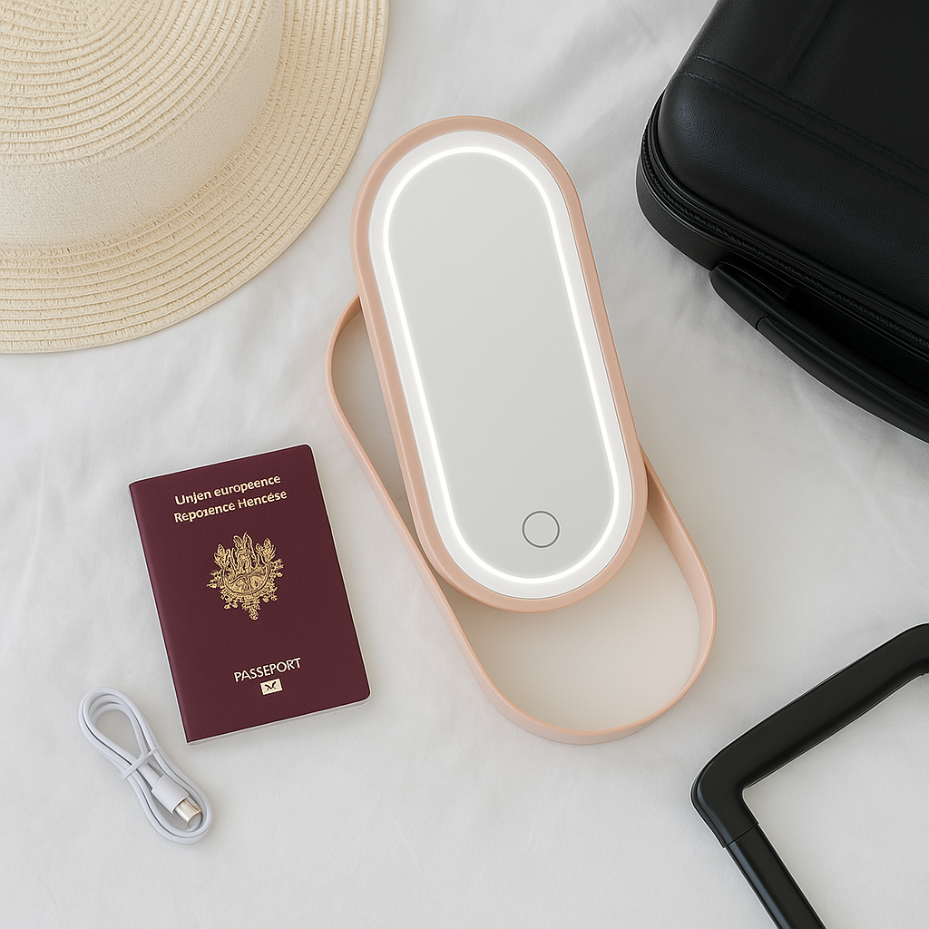 GlowBox™ – Miroir LED Beauté + Rangement Makeup