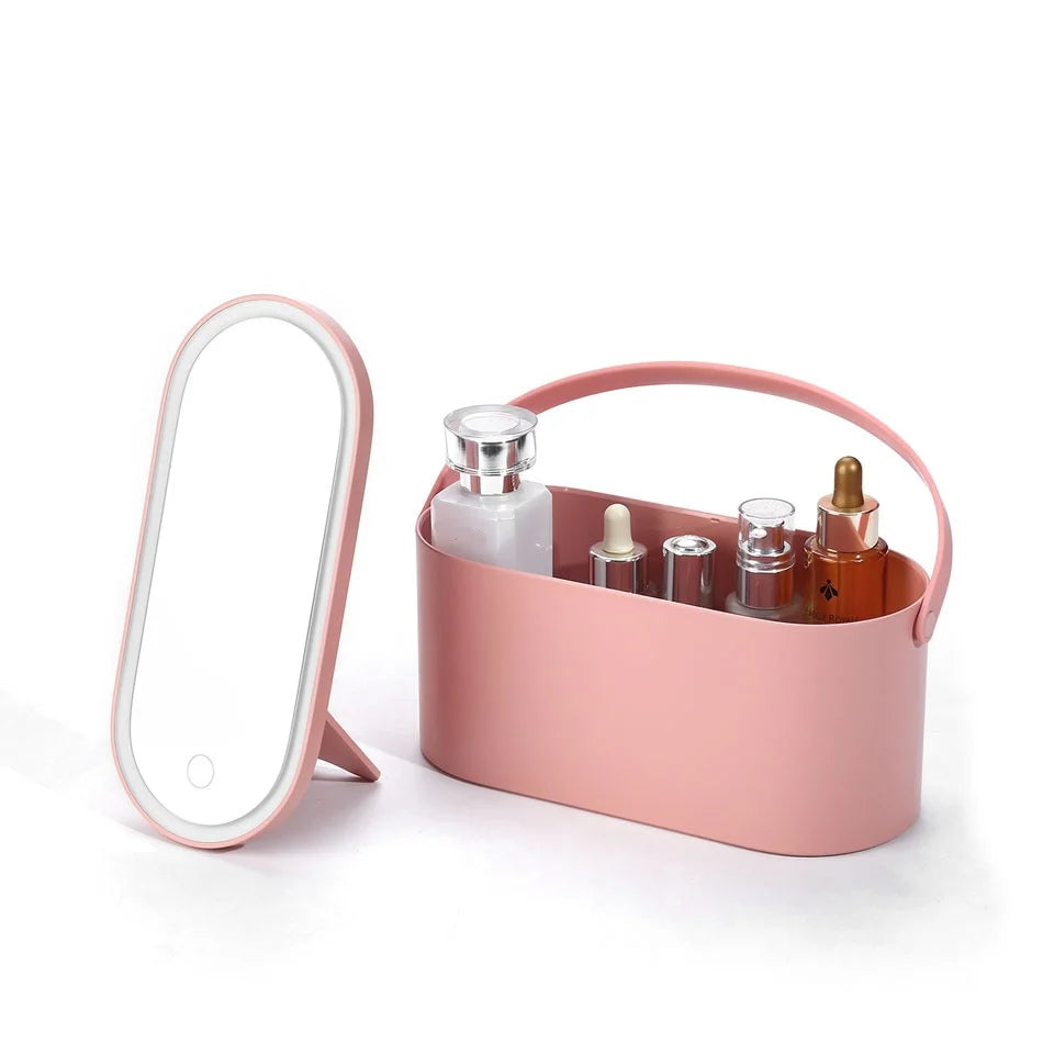 Boîte de Rangement Makeup avec Miroir LED